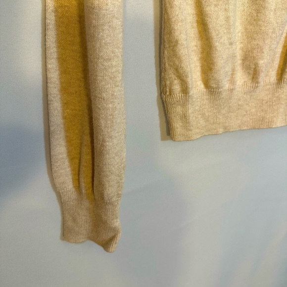 Merona Knit Tan Long Sleeve Peter Pan Gold Studded Embellished Collar Sweater XS - Picture 8 of 13